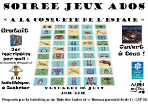 Soirée Au Coin du jeu "A la conquête de l'espace"